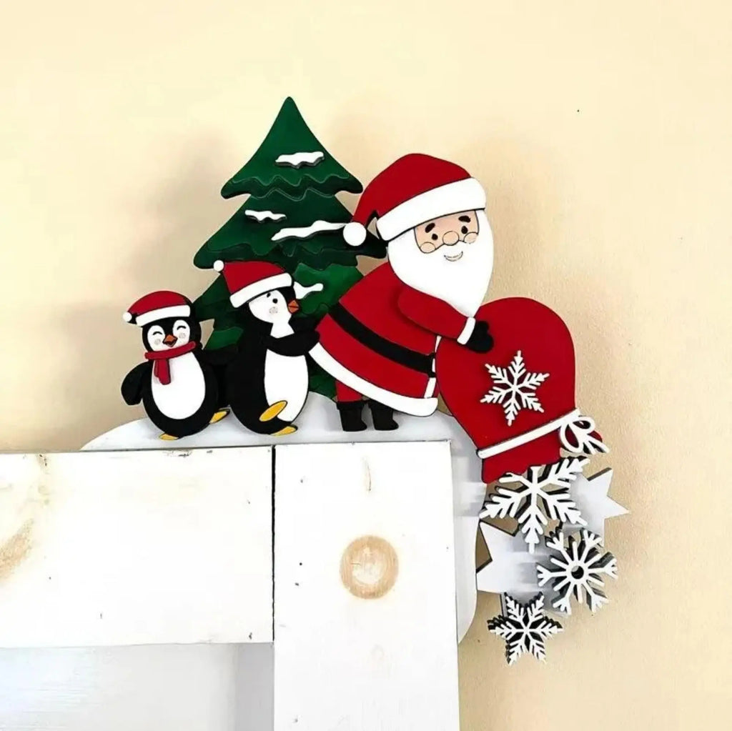 Christmas Decoration 2025 1pc Santa Clau Christmas Door Corner Decoration Diy Stitching Creatives Home Decor Colgante De Navidad Oasis Select Penguin