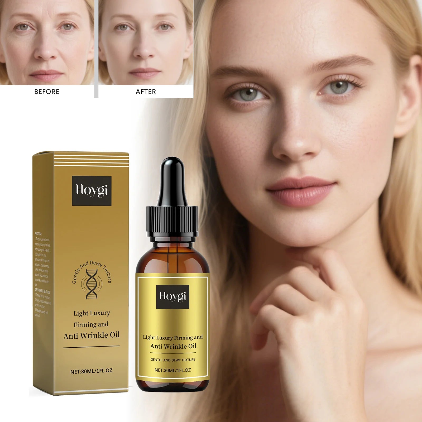 Firming Facial Care Oil Lifting Anti Wrinkle Lightens Lines Tightens Skin Nourishing Smoothing Soften Brightening Face Serum Oasis Select