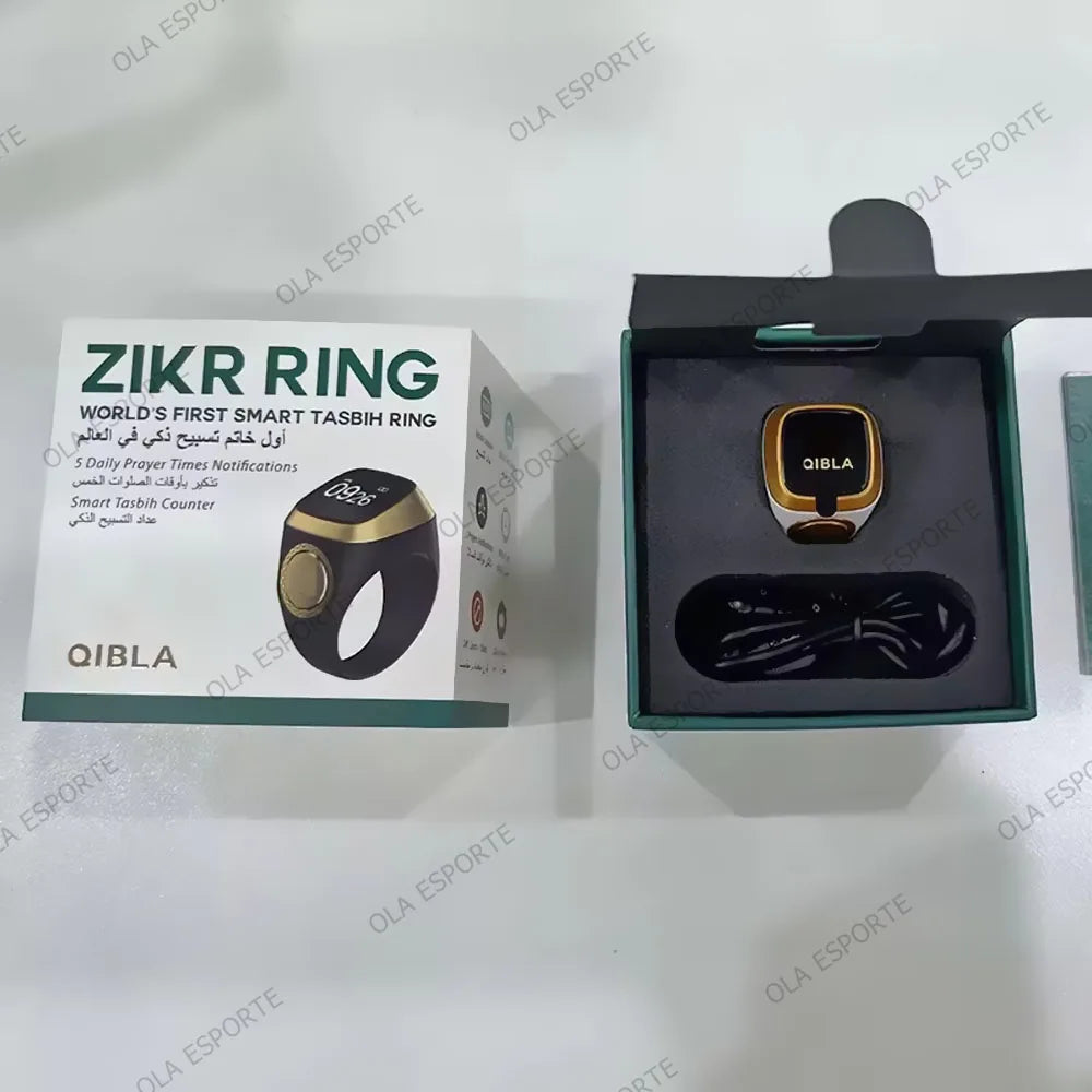 Smart Zikr Ring – Digital Tasbih, Qibla & Prayer Reminder