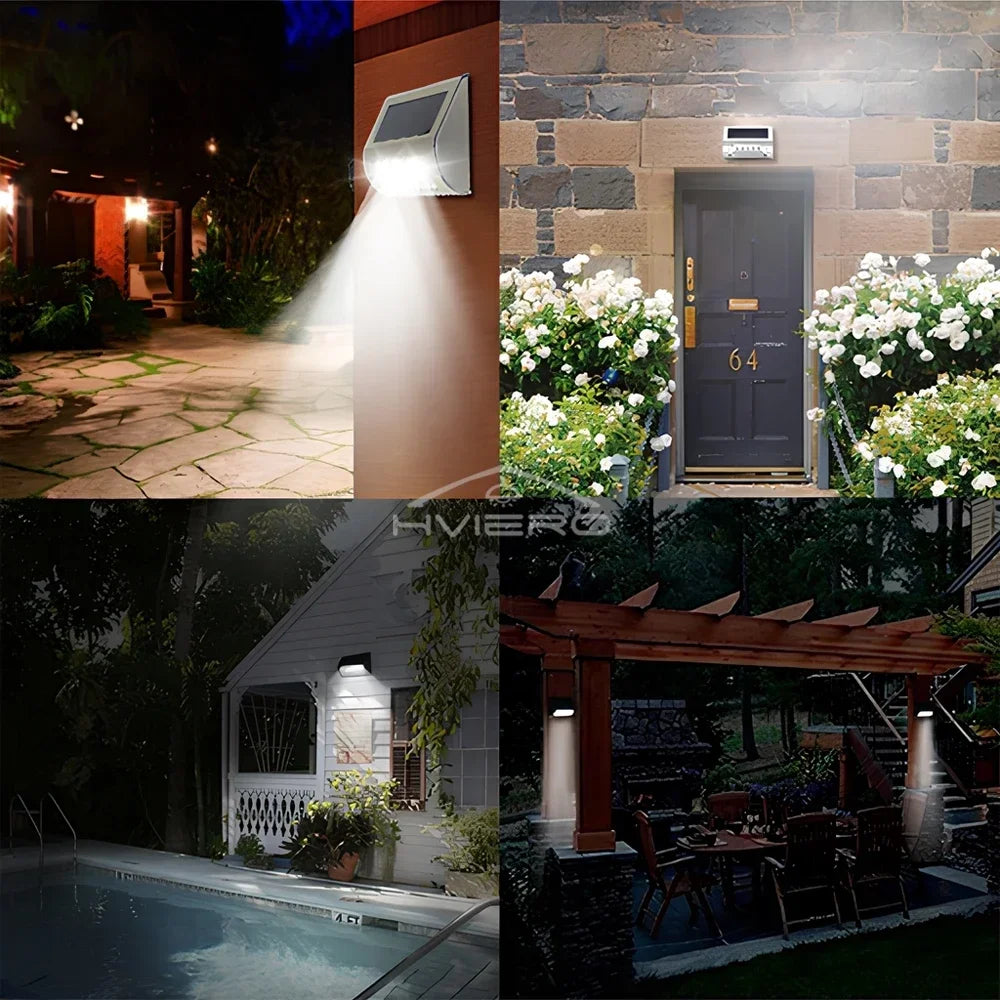 Solar LED Stair & Wall Lights – Waterproof Outdoor Garden Lamp