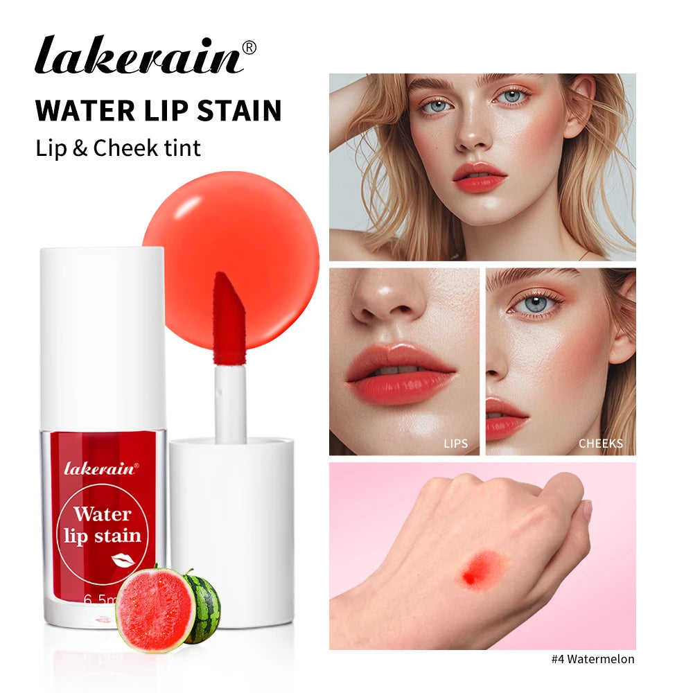 Lakerian Water Lip Stain Moisturizing Lip Glaze Long Lasting Lip Ink Face Lip Dual Purpose Waterproof Liquid Cosmetics Makeup Oasis Select