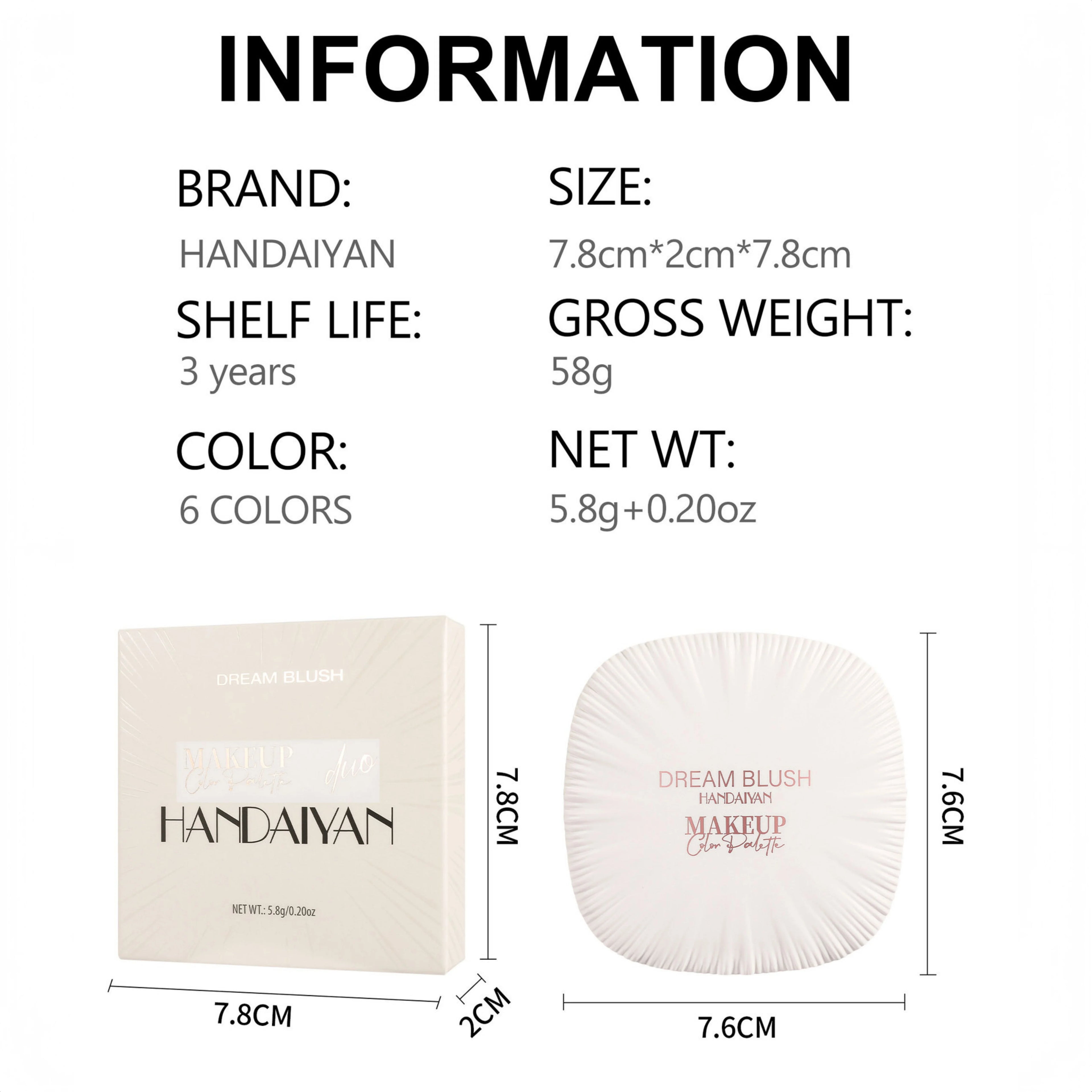 Handaiyan 2-in-1 Blush & Highlighter Palette | Natural Glow
