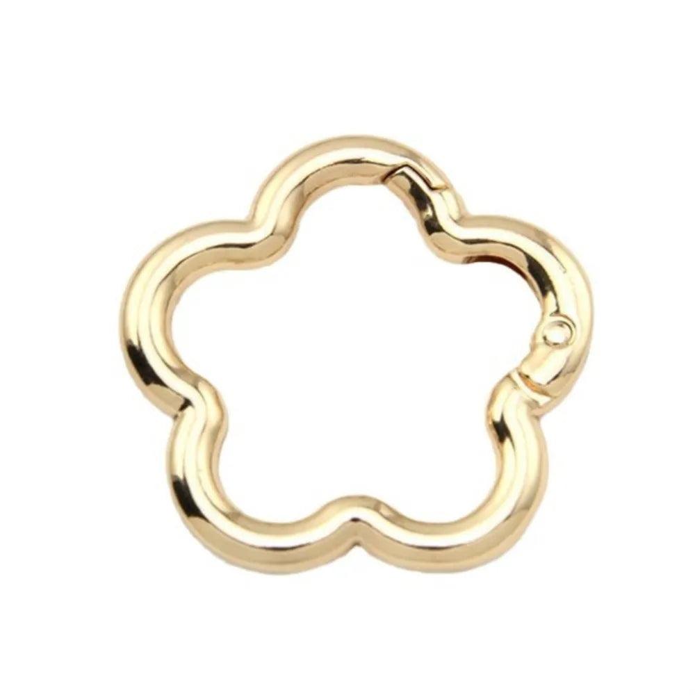 5pcs Metal Flower Shape Keychain Clasp Swivel Snap Key Chain Bulk Blossom Spring Snap Lobster Claw Hook for Keyring Craft DIY Oasis Select