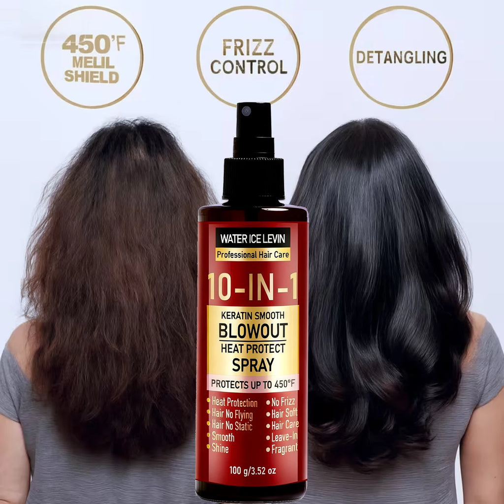 10-in-1 Keratin Heat Protect Spray | Anti-Frizz, 450°F Heat Protect Spray Oasis Select