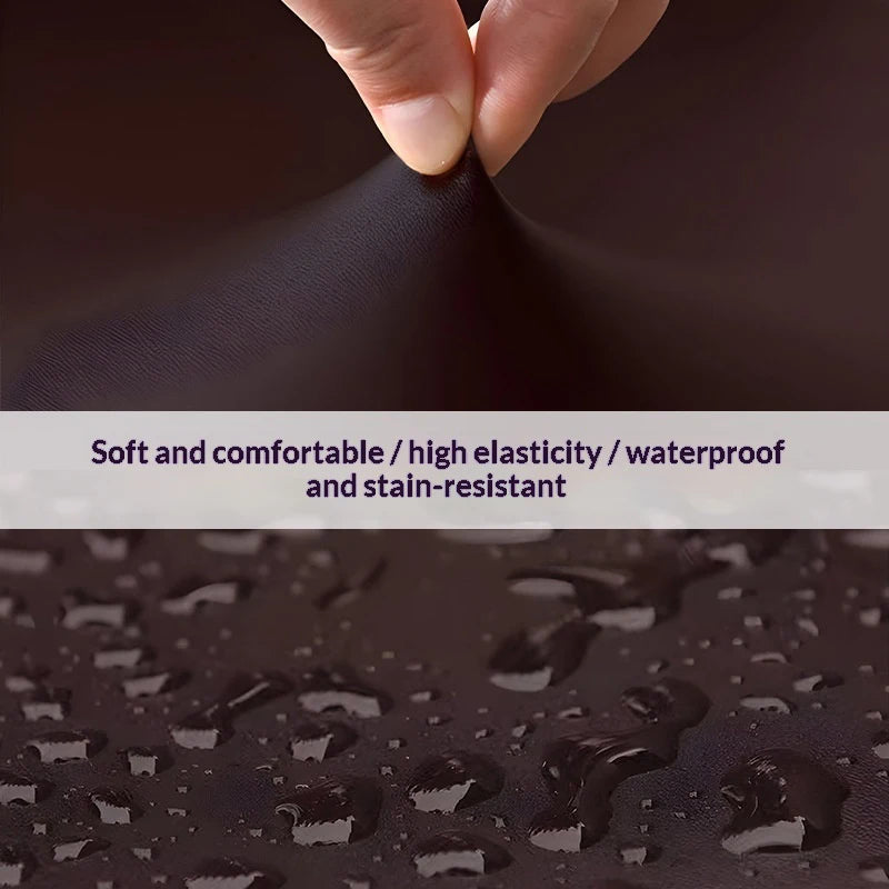 1PCS Waterproof PU Leather Office Chair Seat Covers Removable Solid Color Computer Chair Seat Cushion Covers For Home Office Oasis Select