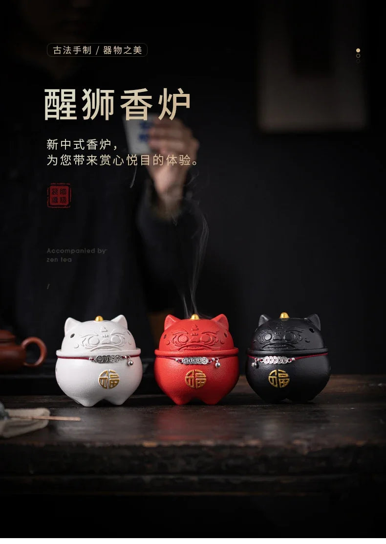 Zhaocai Xinglion line incense burner Household indoor incense burner ceramic incense burner Oasis Select