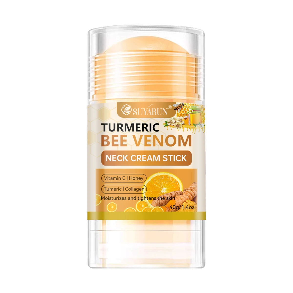 SUYARUN Turmeric Bee Venom Neck Cream Stick - Anti-Aging Firming, Wrinkle Reduction, Portable Moisturizer for all people. Oasis Select 40g