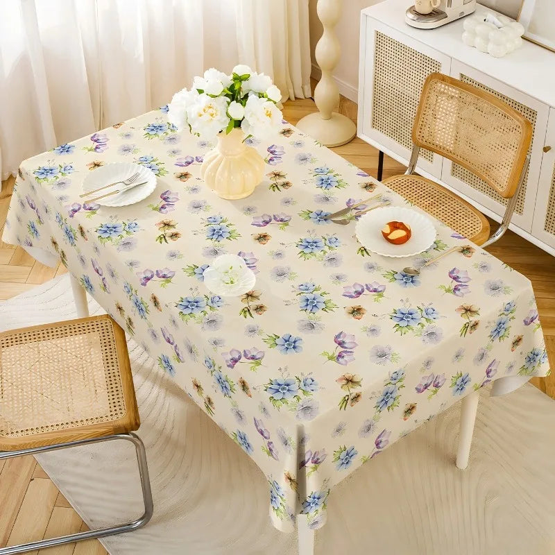 PVC Waterproof and Oil Resistant Tablecloth with Floral Patterns for Restaurant Dining Table Decoration and Kitchen Supplies Oasis Select 140x200cm SXNT-MJD52-01