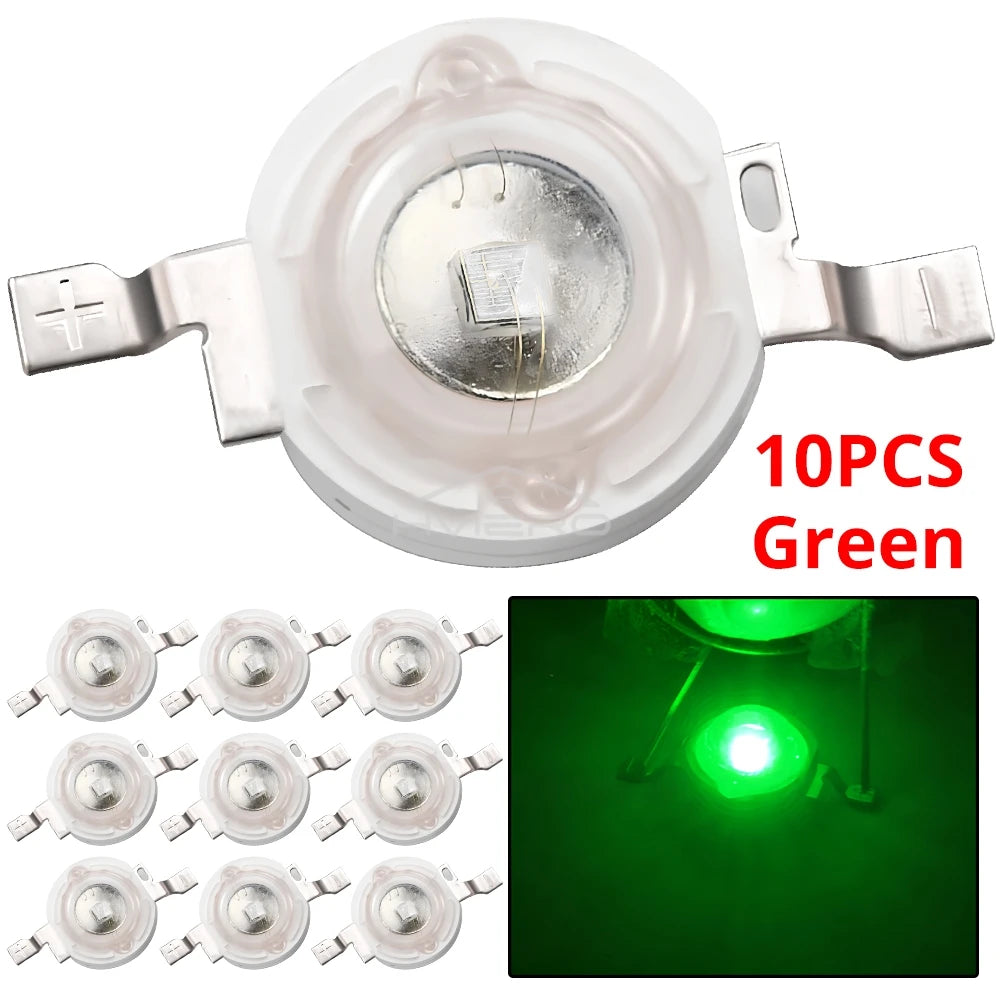 10PCS High Power LED Chip 1W 3W Multi-Color DIY Emitter Beads
