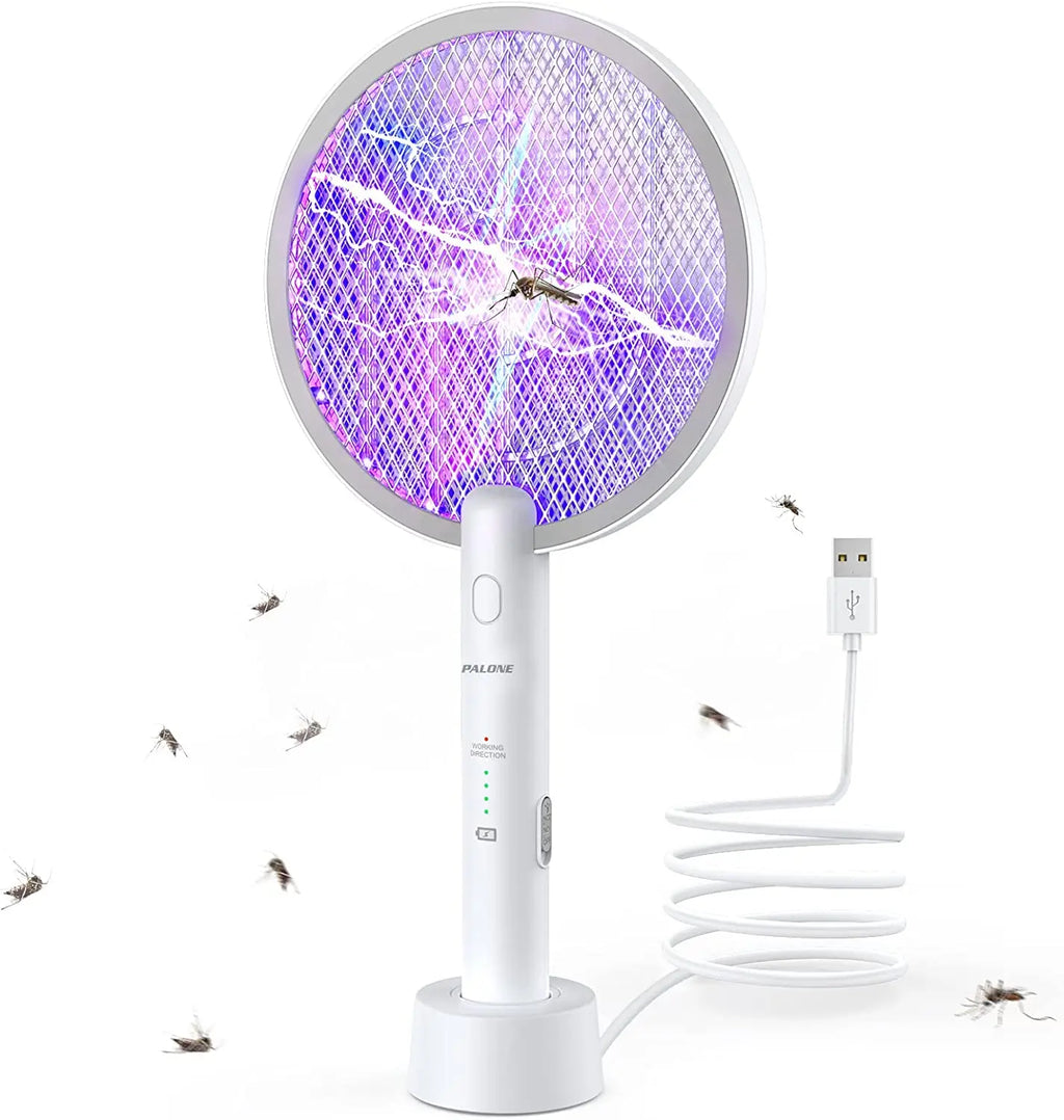 2 in 1 Mosquito swatter Electric Fly Bug Killer Lamp Zapper with 1200mAh Battery USB charge with Safety Mesh for Indoor,Outdoor Oasis Select 1pc