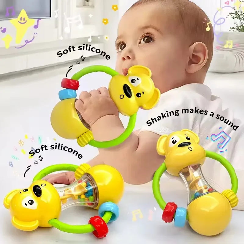 Soft Baby Grasping Ball Rattles with Bell Ball Early Education Educational Sensory Toy Random Color Oasis Select