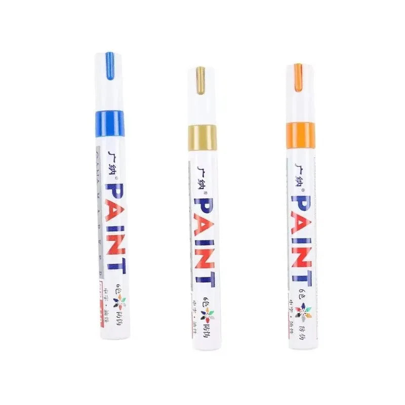 1/3PCS Car Paint Pen Waterproof Car Wheel Tire Oily Painting Mark Pen Auto Rubber Tyre Tread CD Metal Permanent Paint Marker Oasis Select 3pcs Mix 3