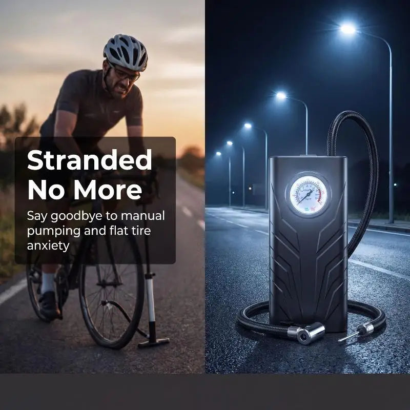 Wireless Handheld USB Rechargeable Air Pump Automatic Shut-Off Suitable For Bicycle Car Tires Ball Pressure Monitor Safe Oasis Select