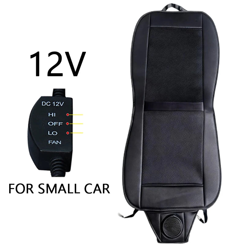 Summer Car Cool Air Seat Cushion Refrigerated DC 12V/24V Car Seat Covers Set with Fan Fast Blowing Ventilation Seat Cooling Pat Oasis Select 12V for sedan
