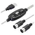 USB MIDI Cable Adapter, USB Type A Male to MIDI Din 5 Pin In-Out Cable Interface with LED Indicator for Music Keyboard Oasis Select Default Title