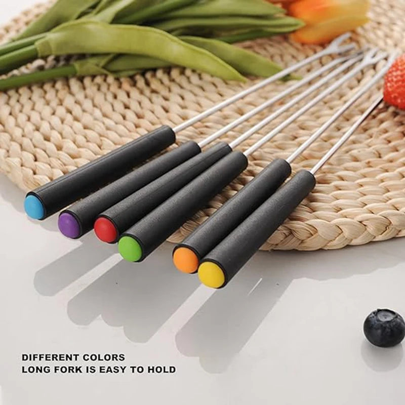 Stainless Steel Fondue Forks, Long Forks Cheese Fondue Forks For Chocolate Fountain Cheese Fondue Roast Marshmallows Oasis Select