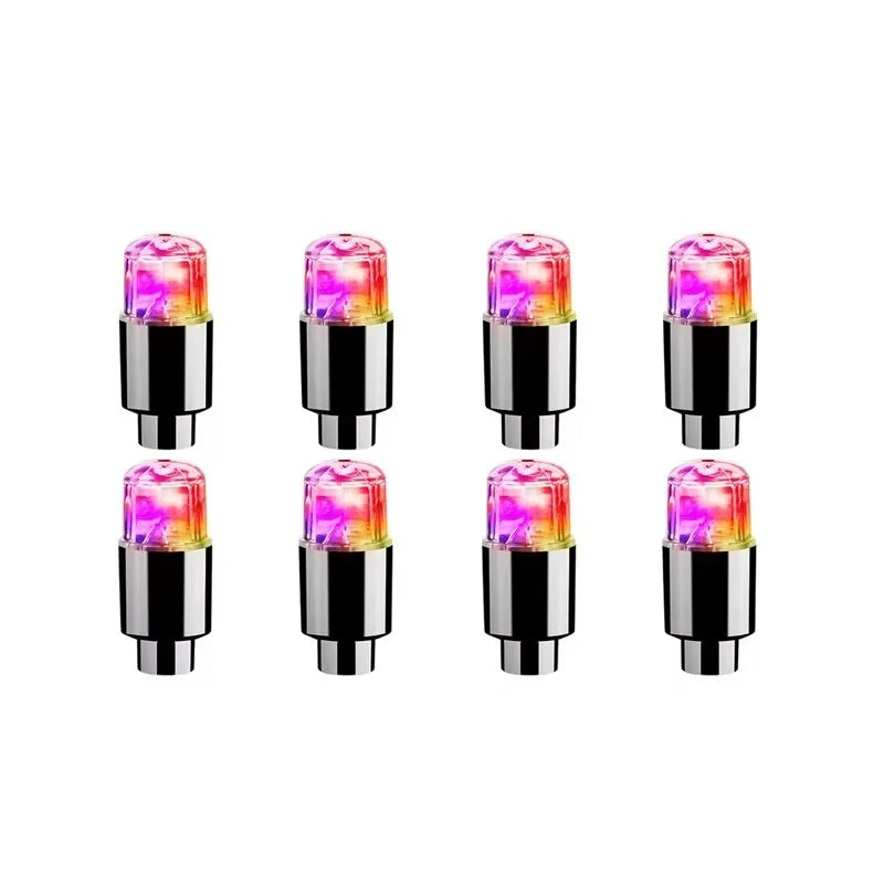 2/8/16Pcs Colorful Car Tire Valve Caps LED Car Motorcycle Cycling Wheel Lantern Spokes Hub Tyre Lamp Wheel Caps Oasis Select 8Pcs Colorful