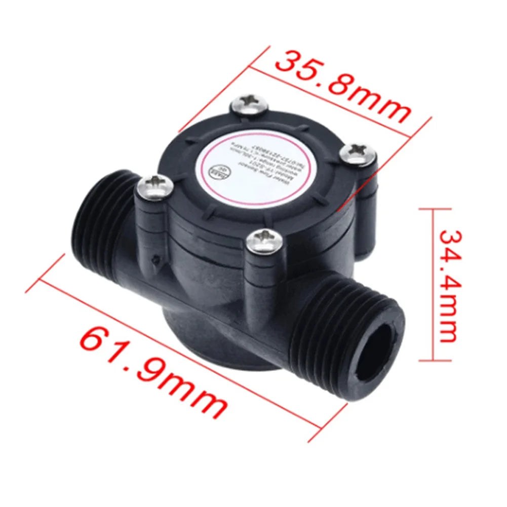 5-18V Water Flow Sensor Flowmeter Hall Flow Sensor Switch G1/2 Threads 1-30L/min For Water Heaters Coffee Machines Oasis Select