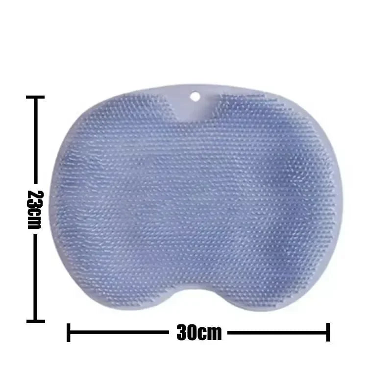 Body Shower Foot Scrubber Brush Wash The Body Cleanser Silicone Sponge Bath Massage Mat Back Brush Wall Mounted with Suction Cup Oasis Select blue pad