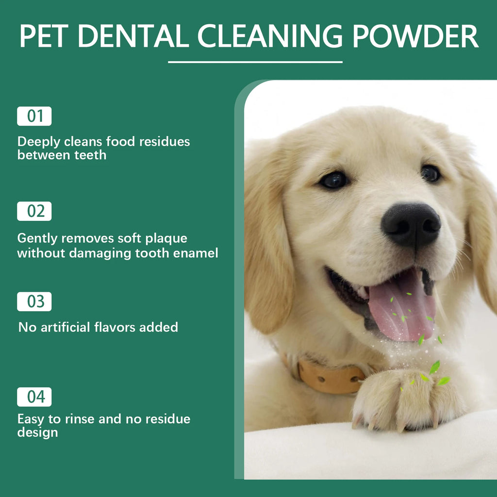 Pet Teeth Cleaning Powder for Dog Reduces Tartar and Calculus Protect Dog Oral Gum Health Freshen Breath Dog Cleaning Products Oasis Select
