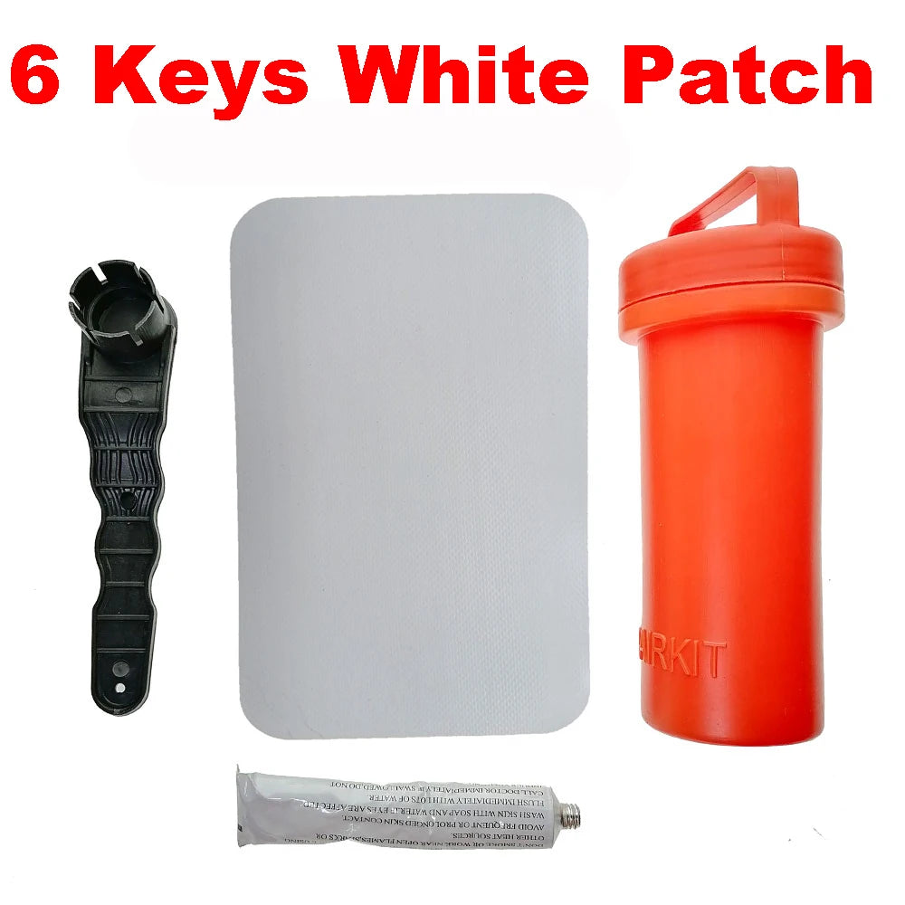 Boat Repairing Kit Inflatable Boat Stand Up Paddle Board Kayak Repair Kit Valve Key Patch Box Container Accessories Oasis Select 6 key White Patch