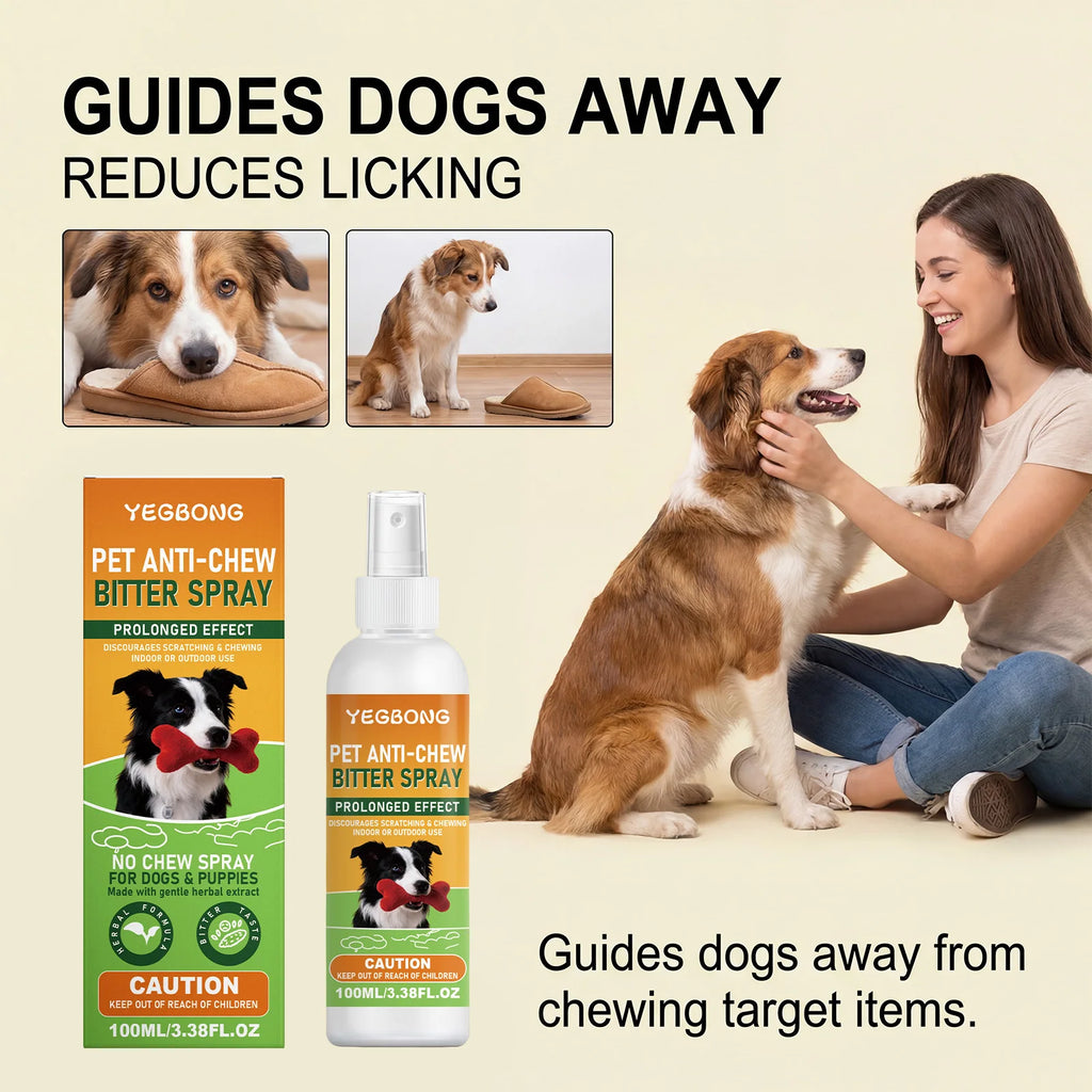 Pet Anti Chew Bitter Spray Pet Behavior Guidance and Repellent Effect Stops Dogs Chewing Licking Indoor Outdoor Training Spray Oasis Select