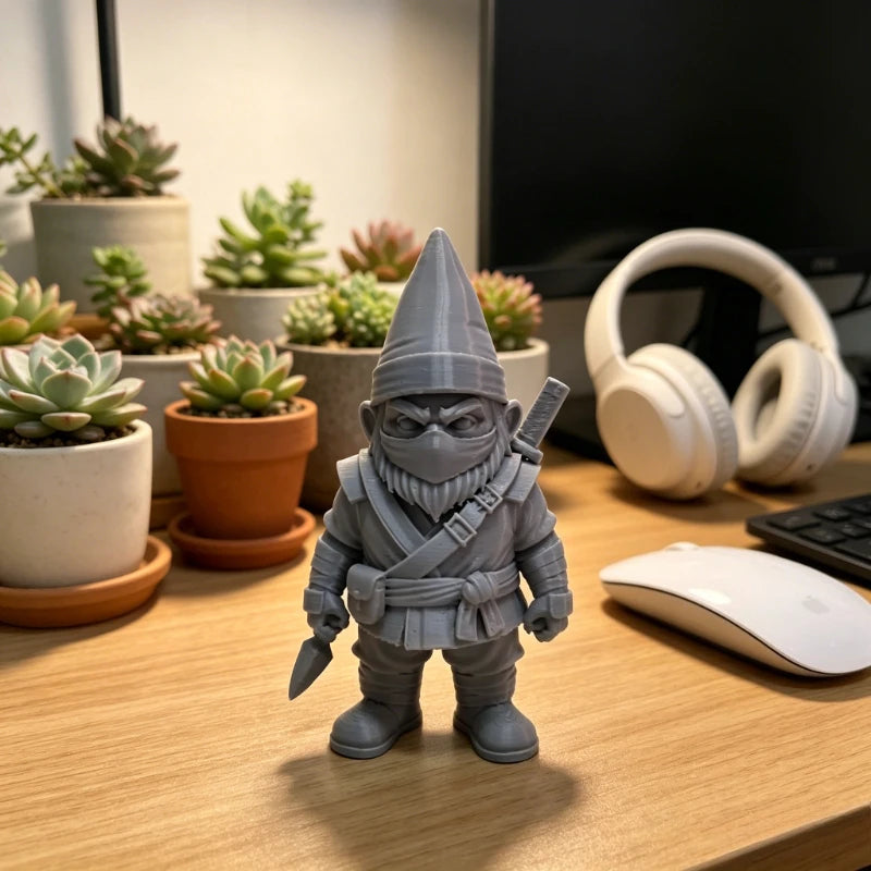 Ninja Gnome Figurines Warrior Dwarf Statues Fantasy Style Ornaments for Home Office Desktop Shelf and Garden Bonsai Decor Gifts Oasis Select