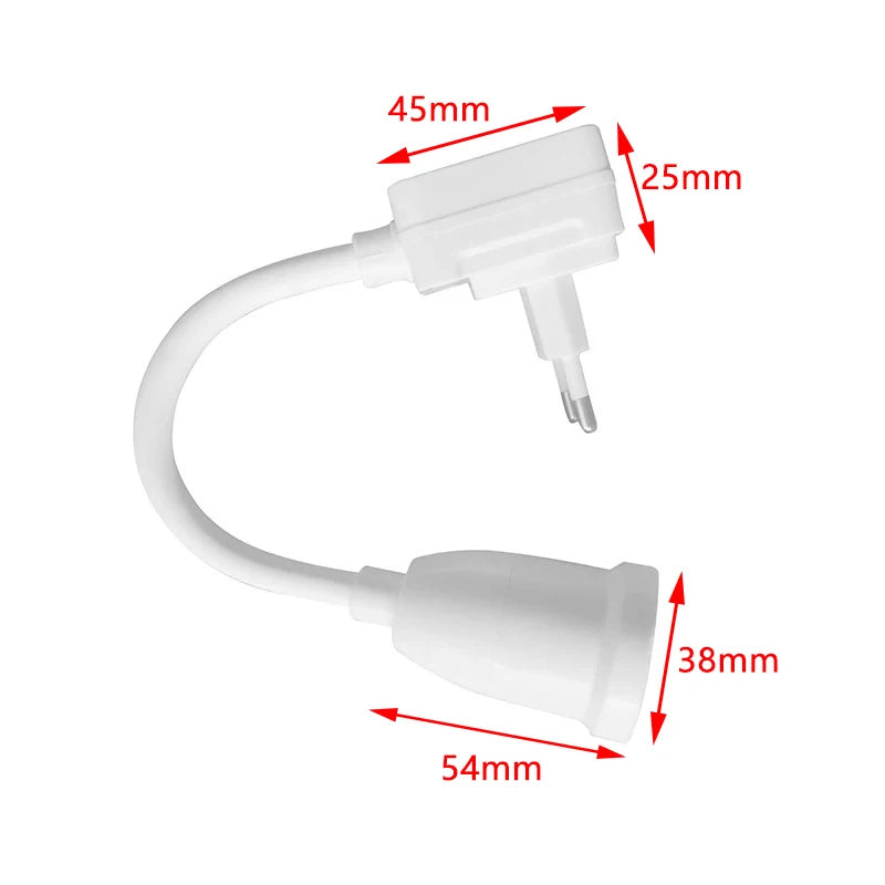 E27 Direct Plug In Swivel Head E27 Socket Bulb Holder With Switch EU Plug LED Table Lamp Stainless Steel Hose Steering Lever Oasis Select
