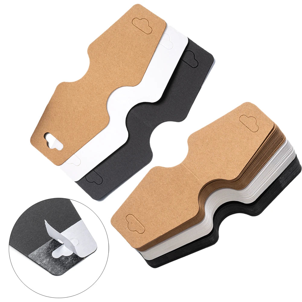 50pcs/Lot Self Adhesive Necklaces Display Label Cards Foldable Cardboard Blank Tag for DIY Headband Bracelets Jewelry Packing Oasis Select