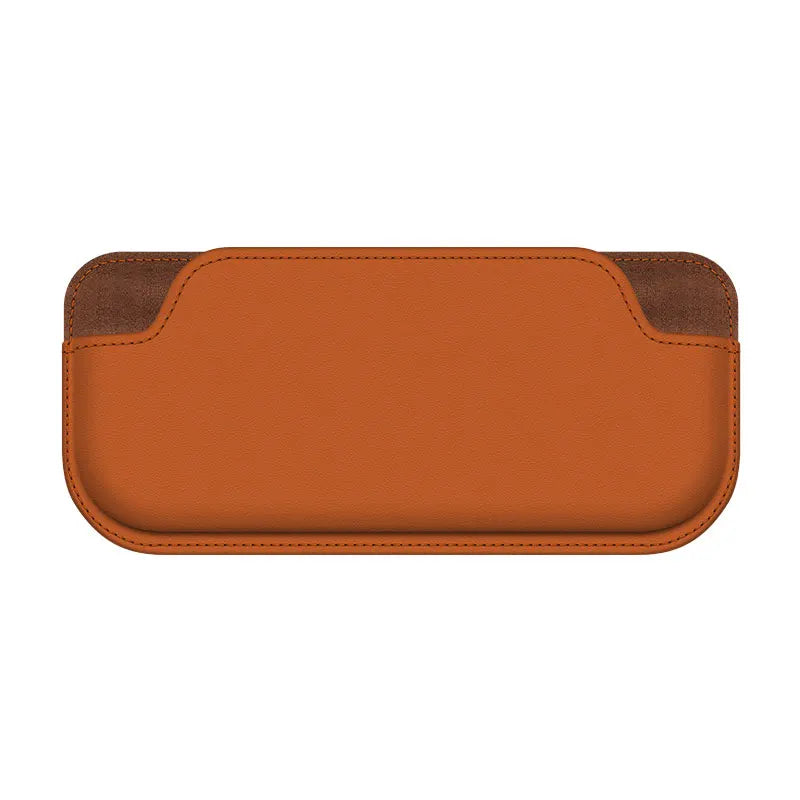 Car Sunglass Holder Stick-On PU Leather Organizer Storage Bag