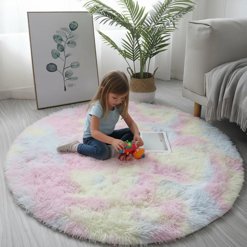 Super Soft Fluffy Round Rug Plush Carpet for Living Room Decor Cozy Bedroom Nursery Kids Room Home Floor Mat Decorative Oasis Select