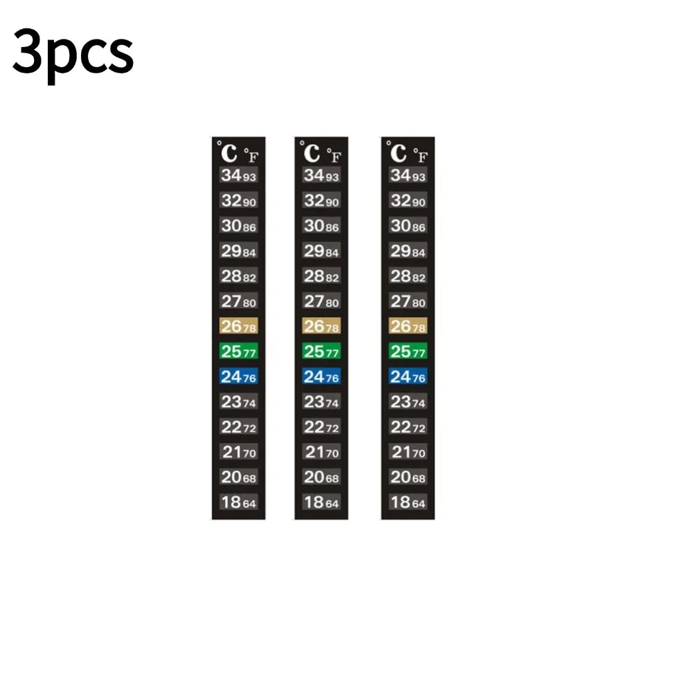 Digital Aquarium Home Stick-on Thermometer Fish Tank Strip Dual Scale C/F Discolor Temperature Measurement Sticker Tools Oasis Select 3pcs