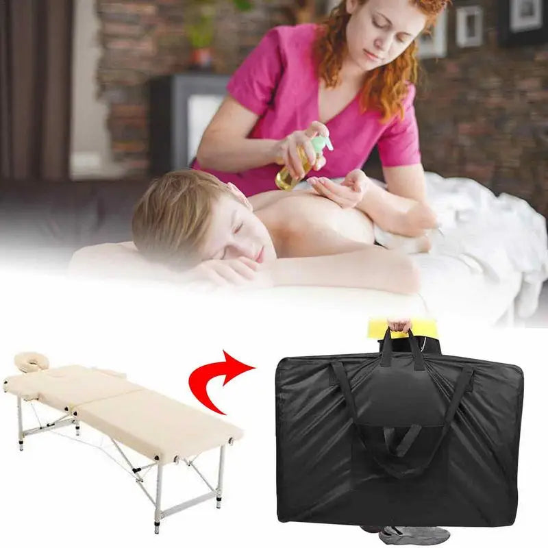 Black Handbag For Massage Table Carrying Bag For Nail Desk Beauty Bed Bag 600D Oxford Cloth Folding Storage Carry Bag Oasis Select