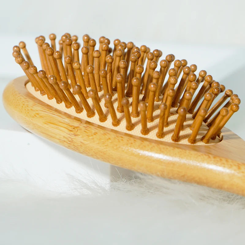 Bamboo Air Cushion Massage Comb – Scalp & Hair Care Brush Bamboo Hair Comb Oasis Select