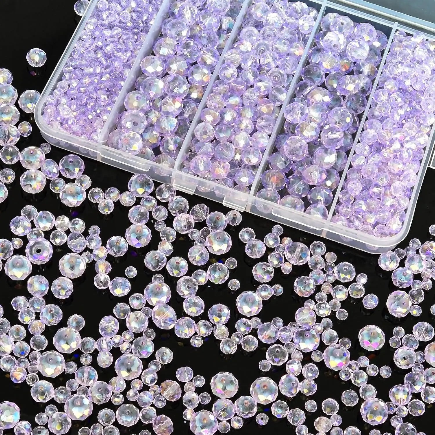 800Pcs 4/6/8/10mm Crystal Glass Beads for Jewelry Making Beads for Bracelets Necklace Pendants Making Supplies Oasis Select 9