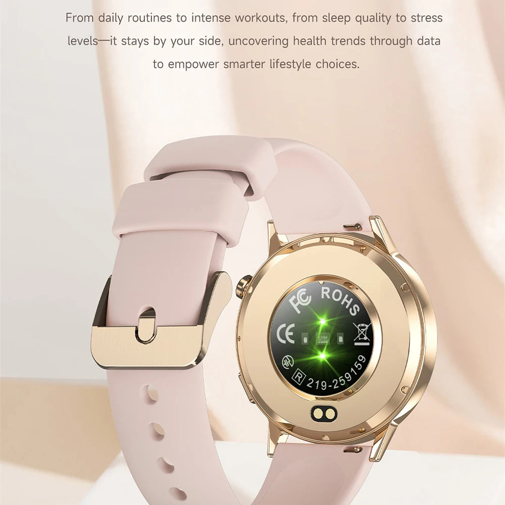Smartwatch Waterproof Flashlight Luxury Women AMOLED Screen Blue Tooth Call Smart Watches Lady Heart Rate Health Voice Assistant Oasis Select