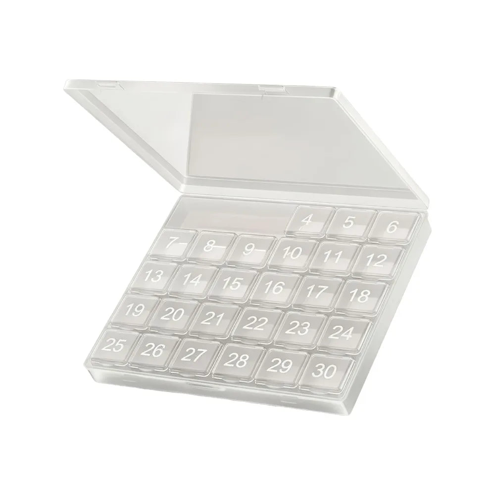 30-Day Monthly Pill Organizer – Transparent Leakproof Case