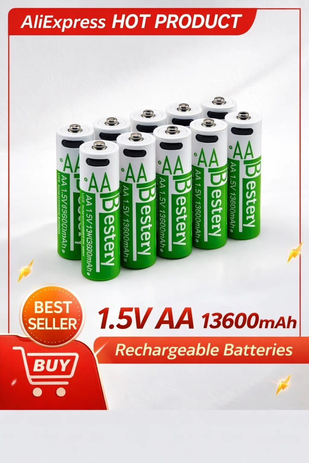 Hot selling AA 1.5V Constant Voltage, High Capacity ,Long Cycle USB-C Rechargeable BAT for Camera/Controller/Toys/Device Oasis Select