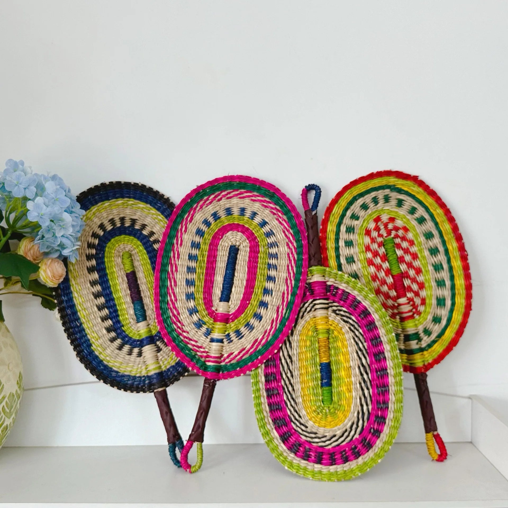 Woven Straw Fan Summer Cooling Grass Handwoven Fan Handmade Fan Nordic Hanging Decorations For Bedroom Wedding Party Home Decors Oasis Select