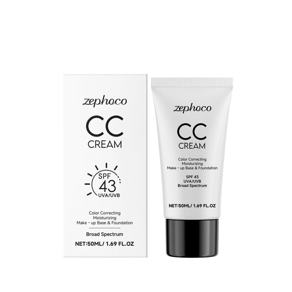 CC Cream Hydrating Foundation Liquid Spf43 Even Skin Tone Brightening Lightweight Moisturizer Long-Lasting Natural Finish Makeup Oasis Select 50ml boxed