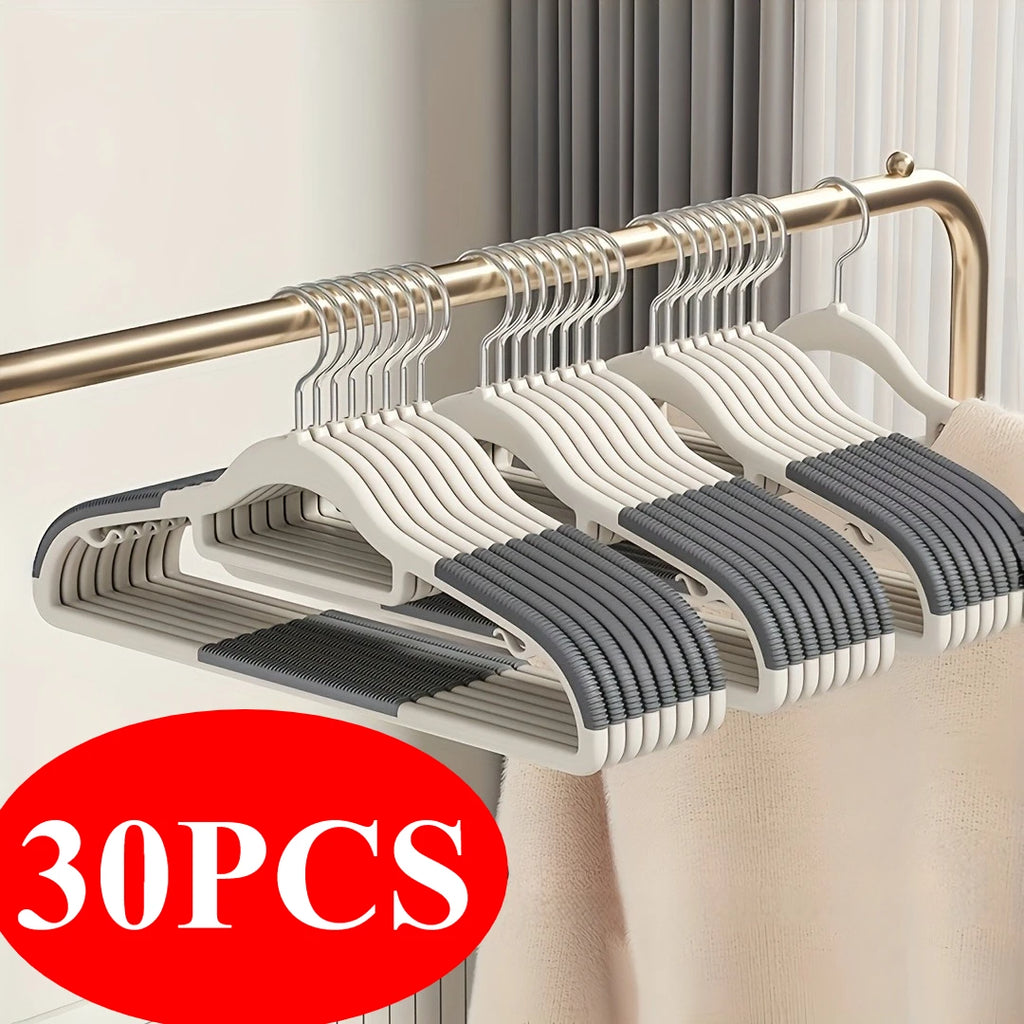 30pcs Set of Non-slip Hangers Sturdy and Durable Rotating Hook Hangers Laundry Bathroom & Bedroom Clothes Hangers Organization Oasis Select 30pcs Grey