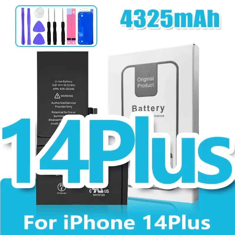 0 Cycle High Capacity Battery For iPhone 11 11Pro 12Pro 12 13 14 13Pro 14Pro Max Mini Phone Bateria + Free Tool Kit Oasis Select 14Plus 4325mAh