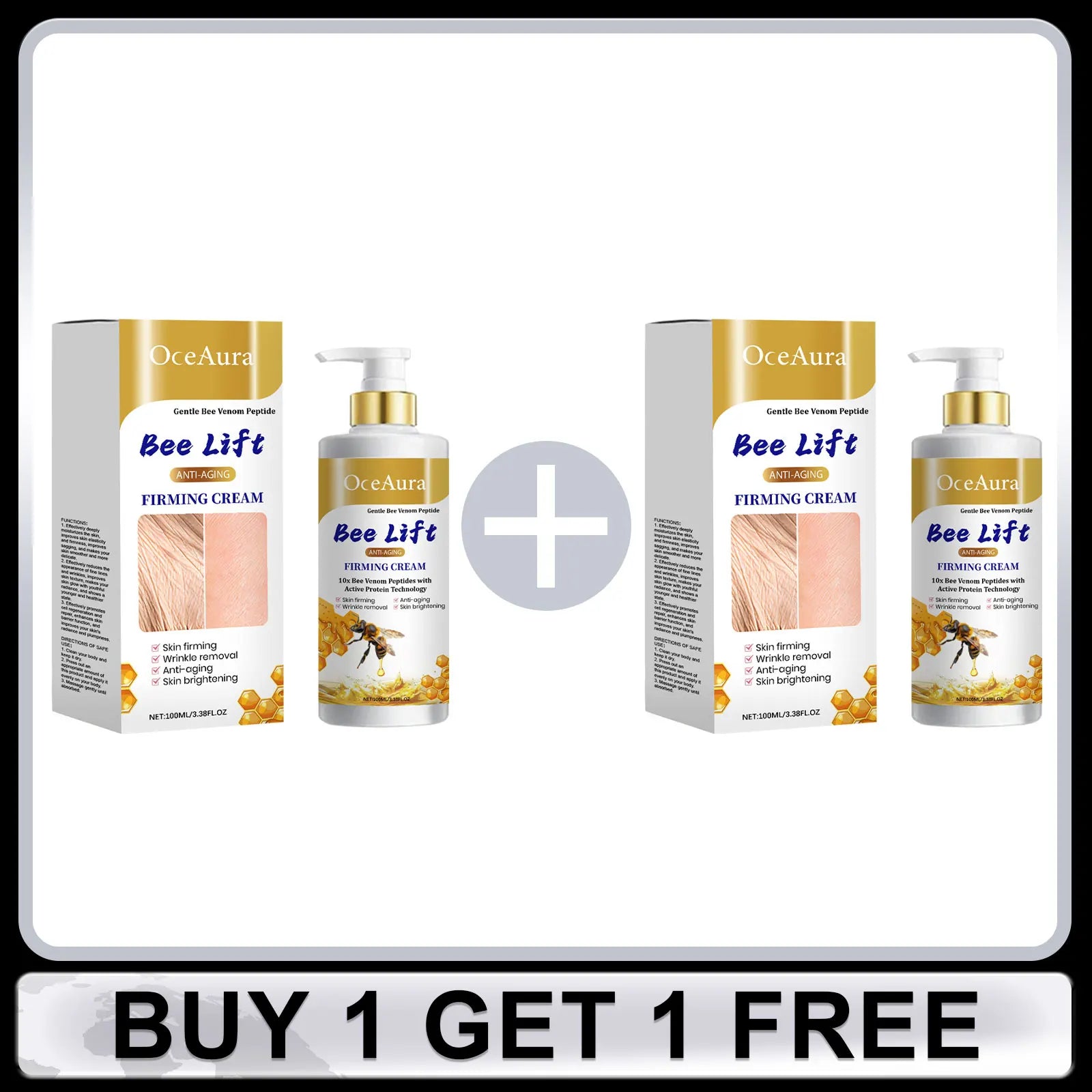 Bee Firming Body Cream Wrinkle Removal Fine Lines Improve Sagging Skin Increase Elasticity Massage Brighten Lifting Body Lotion Oasis Select Buy 1 Get 1 Free