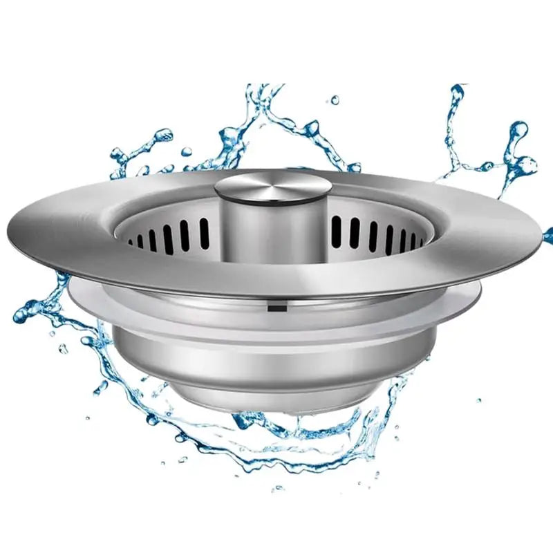 Sink Strainer Stainless Steel Pop Up Kitchen Sink Stopper Fast Drainage Sink Plug Anti-Clogging Sink Food Catcher Basket tool Oasis Select