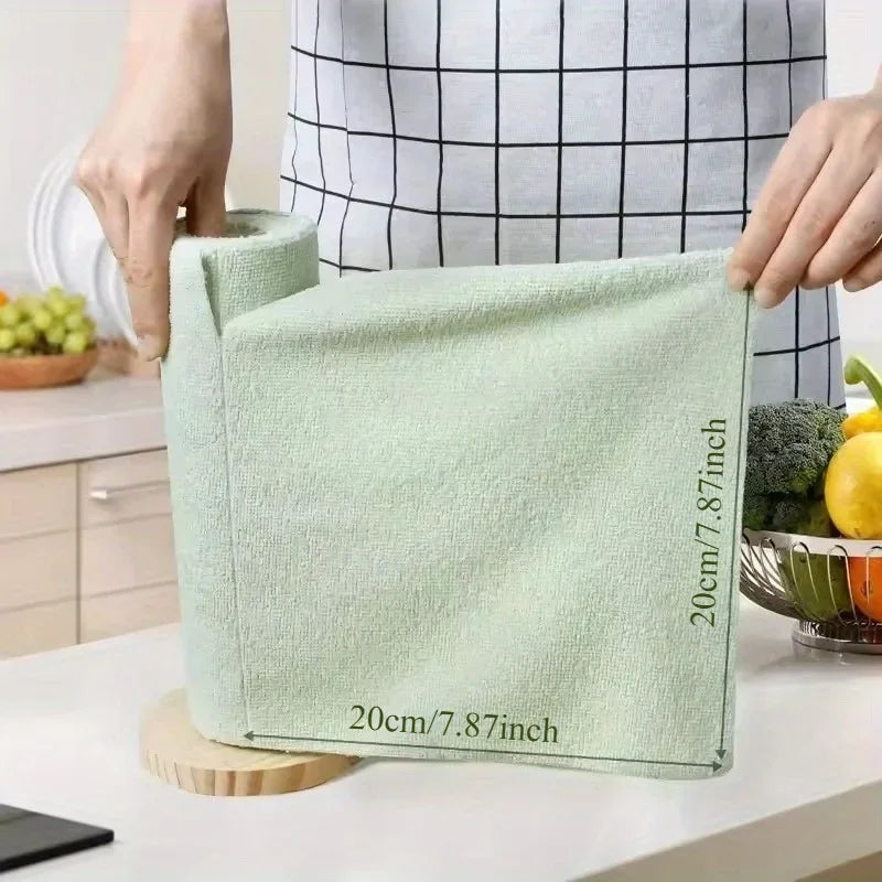 1 Roll/20pcs Reusable Microfiber Cleaning Wipes - High Absorbency, Durable & Machine Washable Kitchen Towels for Dishes Oasis Select