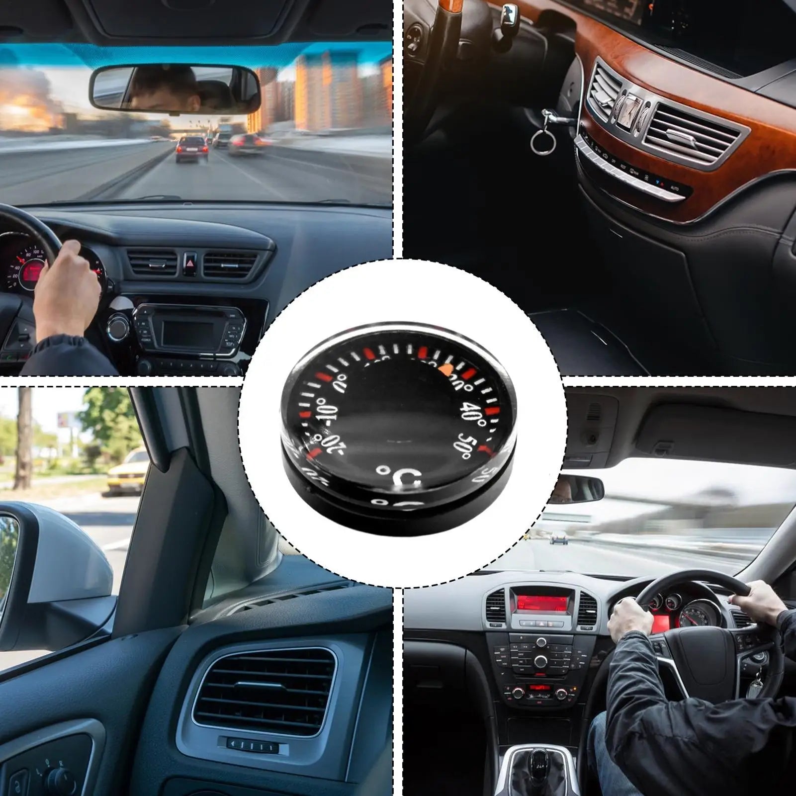 Car Thermograph Mechanical Portable Small Temperature Gauge Car Window Thermograph for Car RV Van SUVs Truck Parking Summer Oasis Select