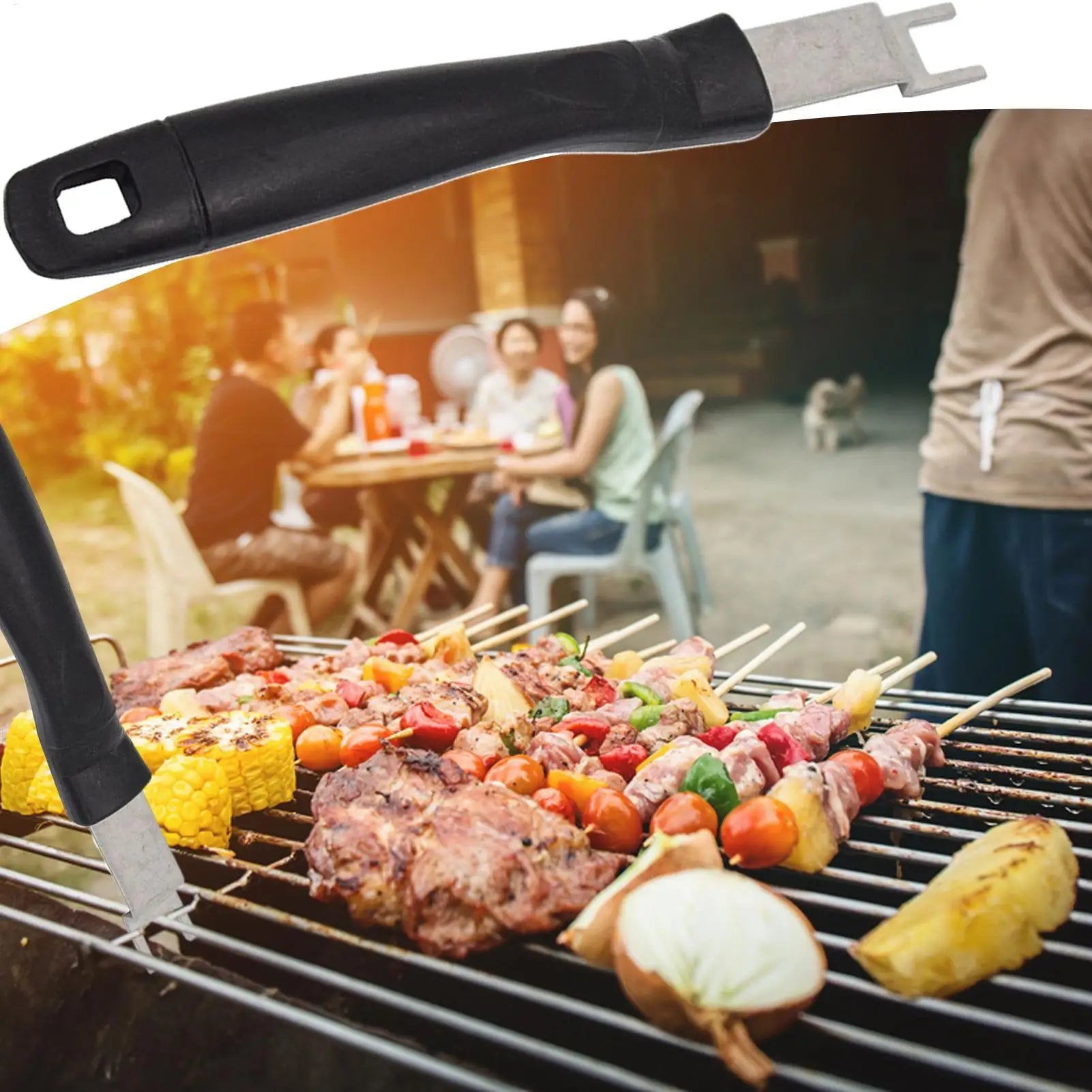 Grill Grate Lifter Tool Grill Grate Lifter Gripper Stainless Steel BBQ Cooking Accessories for Camping Backyard Barbecue Picnic Oasis Select