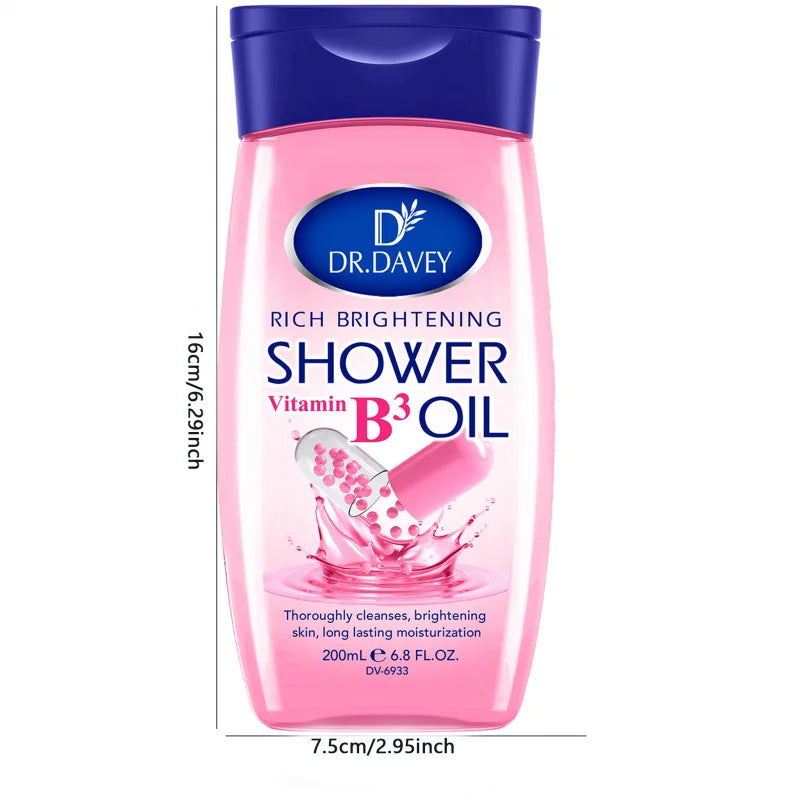 DR.DAVEY Vitamin B3 Brightening Shower Oil 200ml | Body Care