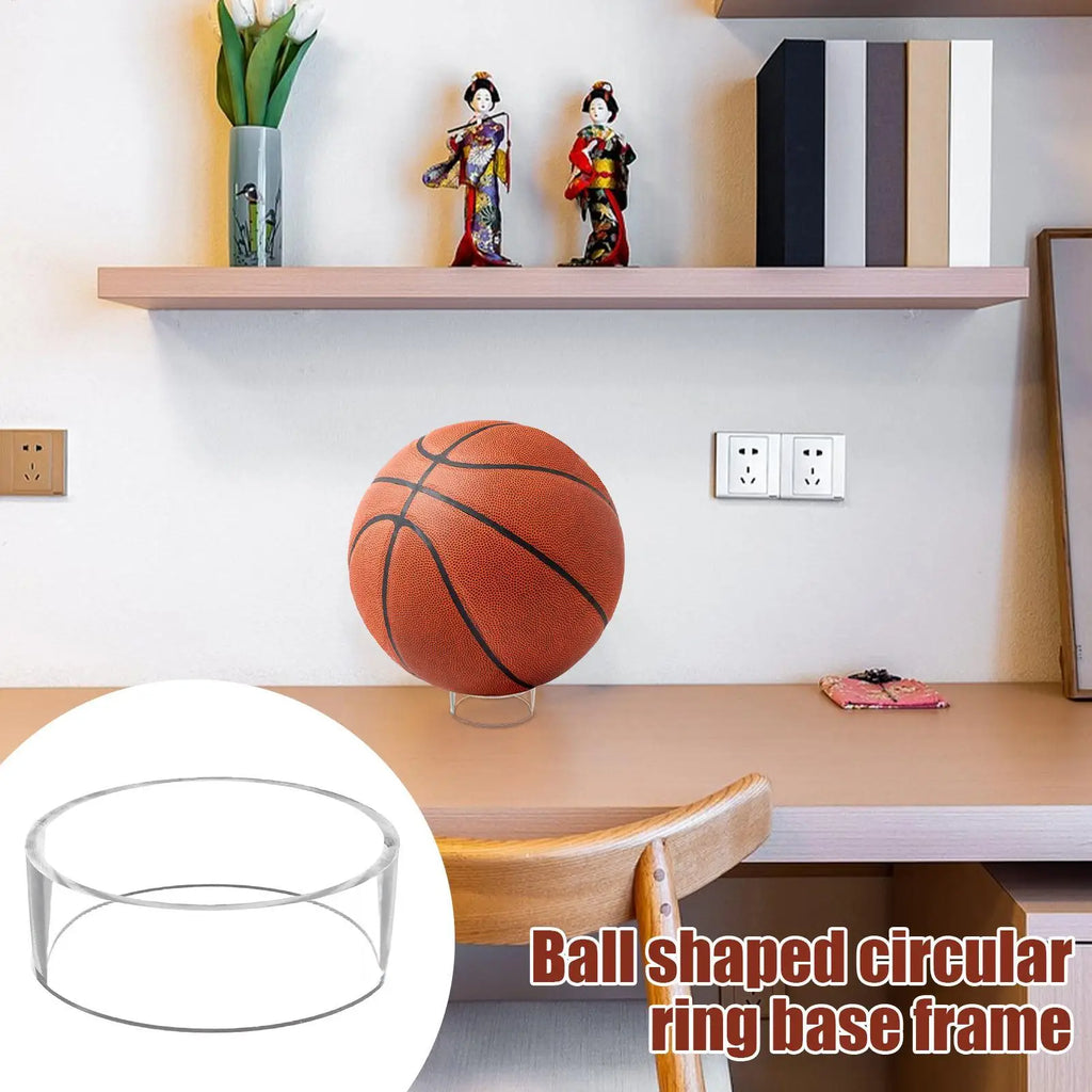 Basketball Display Stand Round Ring Ball Stand for Display Acrylic Football Stand Ball Display Holder for Football Basketball Oasis Select