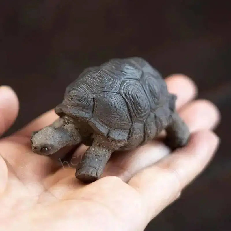 Zisha Tea Pet Turtle Ornament Handmade Rich Armor World Cultivate Sculpture Tea Table Tea Play Accessories Oasis Select Turtle